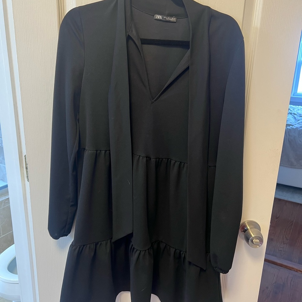 Zara Black Long Sleeve Dress